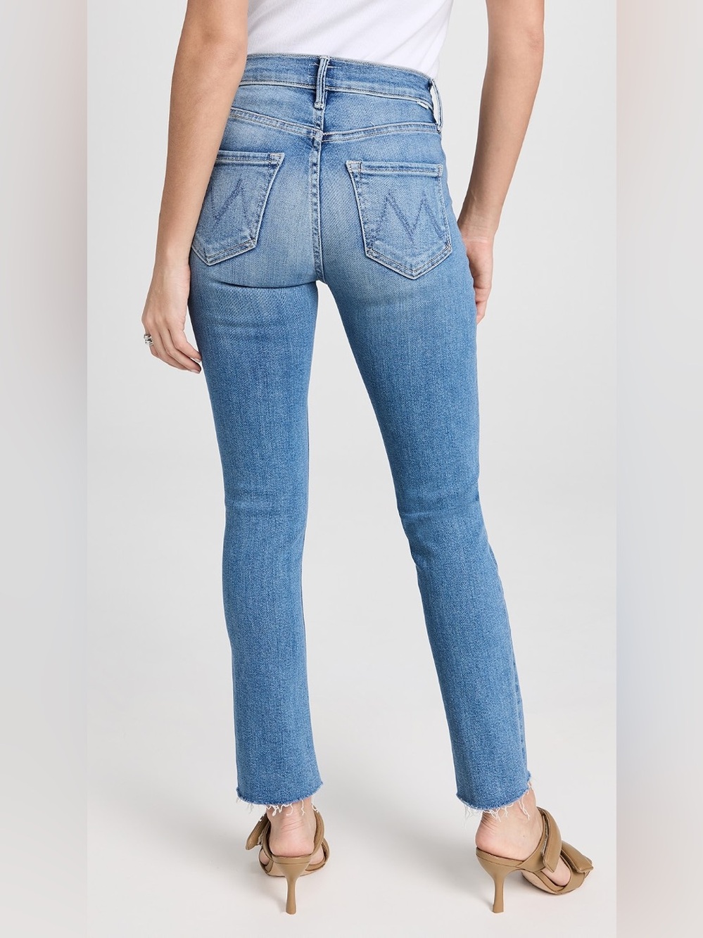 MOTHER Mid Rise Dazzler Ankle Fray Jeans